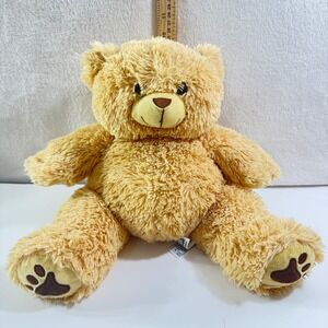 Y2K Bear Factory Shaggy TeddyBear Embroidered Paw pouch zipper back weighted